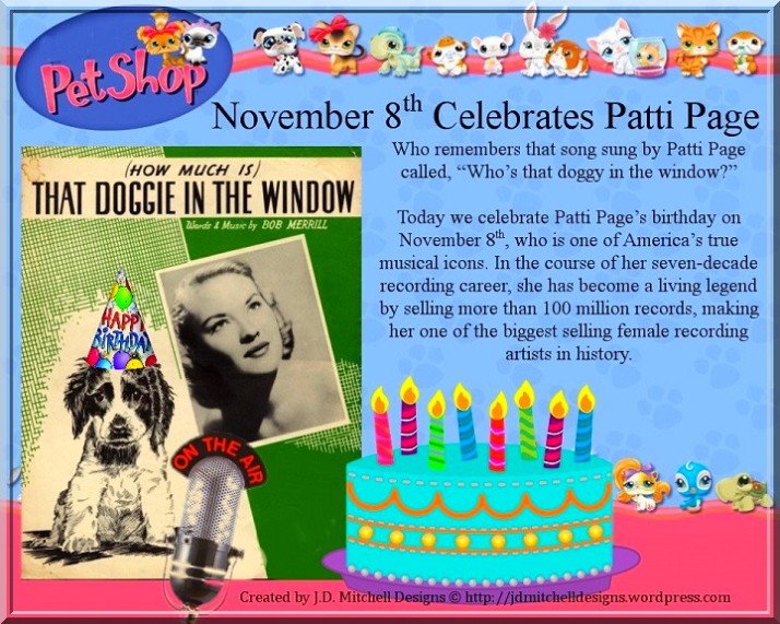 November 8th Celebrates Patti Page