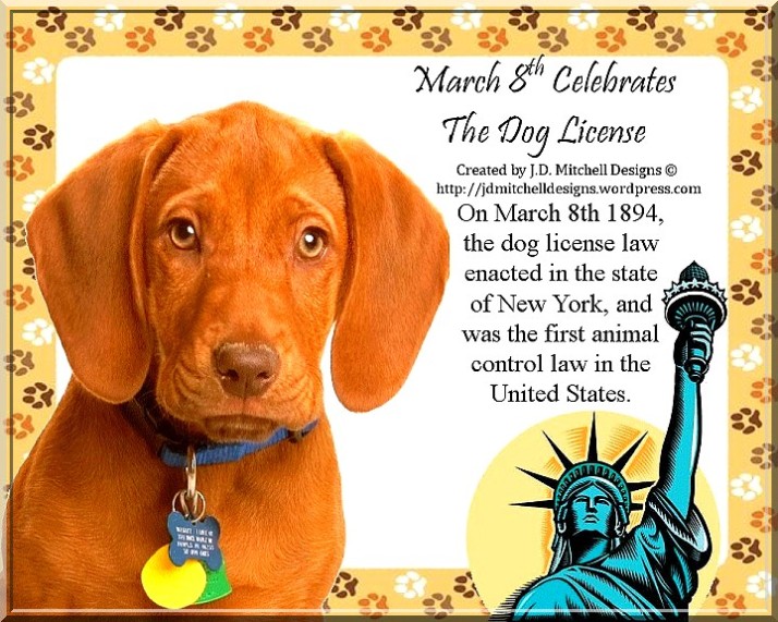 Image result for 1894 - A dog license law was enacted in the state of New York. It was the first animal control law in the U.S.